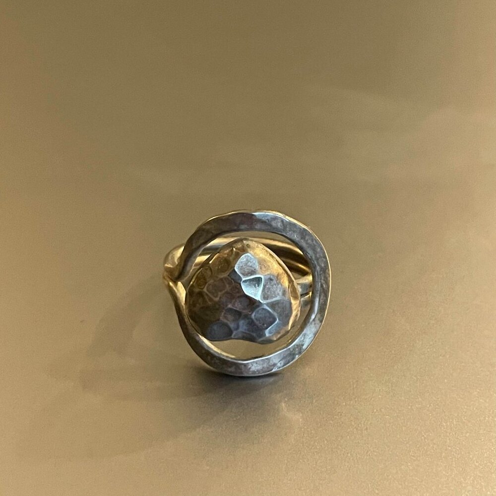 Hammered Heart Ring Silver Tone Size 8 Artsy Artisan Ethnic Love Relationship - Picture 4 of 12